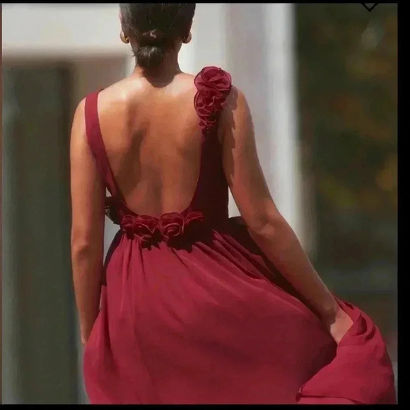 NWOT Reformation x New York City NYC Ballet Flor Low Back Midi Dress Red 2 - Picture 2 of 6